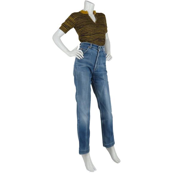 80s 70s Vintage Lee Grunge High Waisted Western Boho Hippie Mom Denim Jeans 25 - Picture 7 of 14